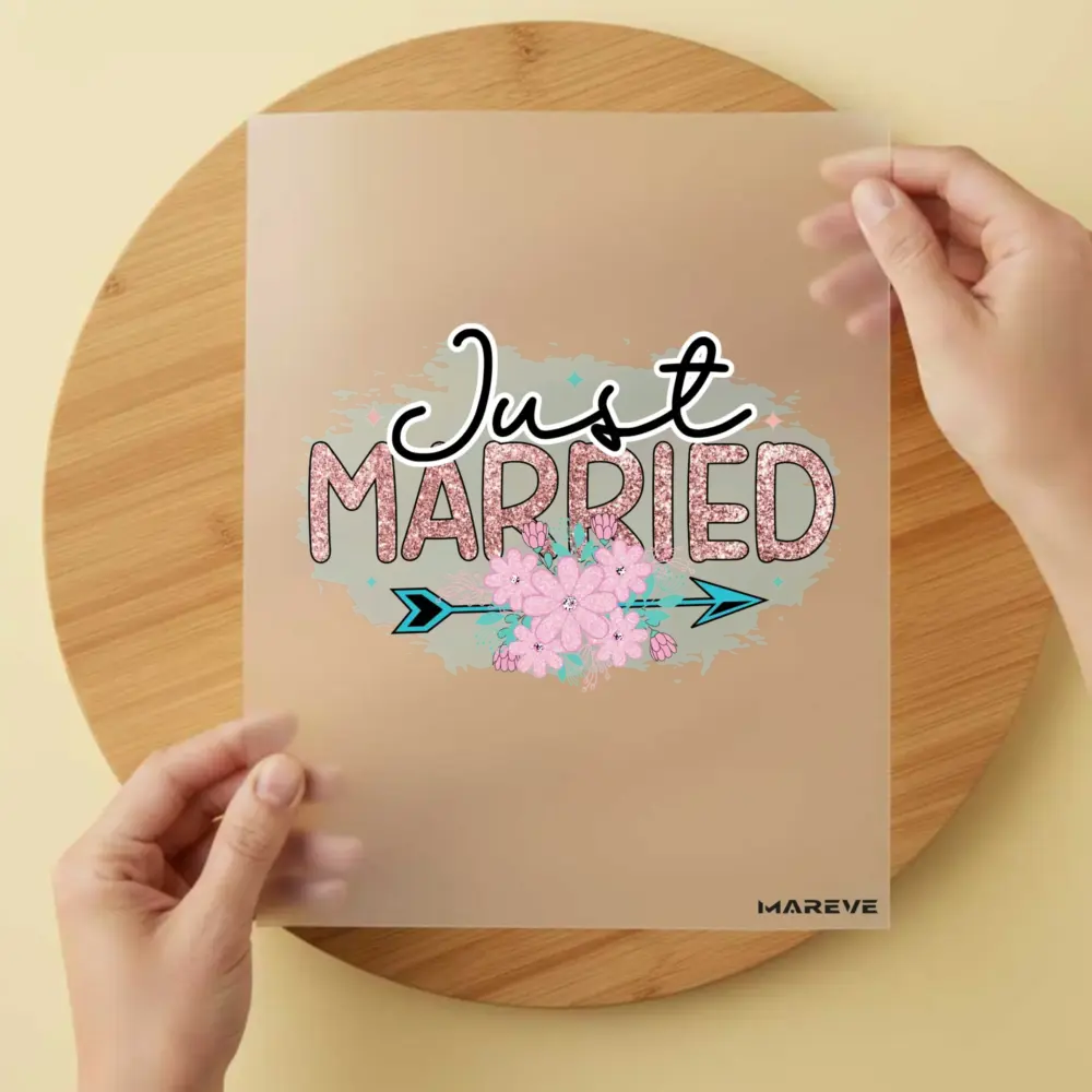 Bügelbild/Sticker - Just Married - Flower