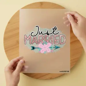 Bügelbild/Sticker - Just Married - Flower