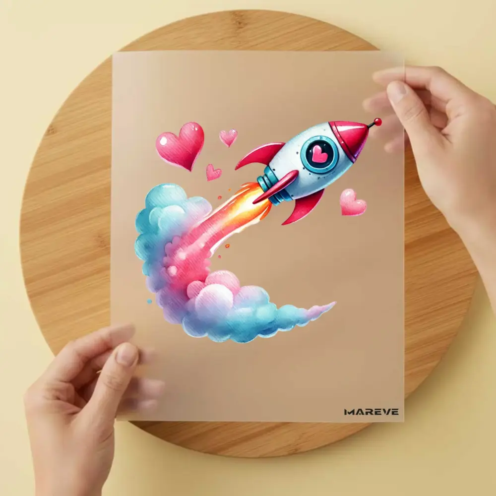 Bügelbild/Sticker - Rakete - Love