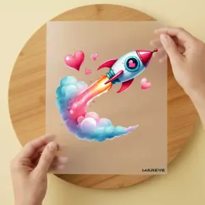 Bügelbild/Sticker - Rakete - Love