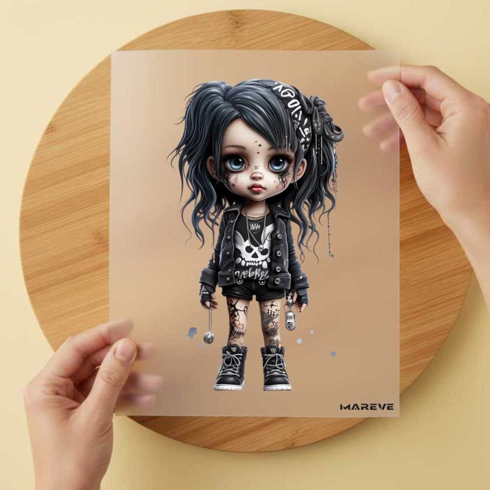 Bügelbild/Sticker - Rock Girl - Tätowiert