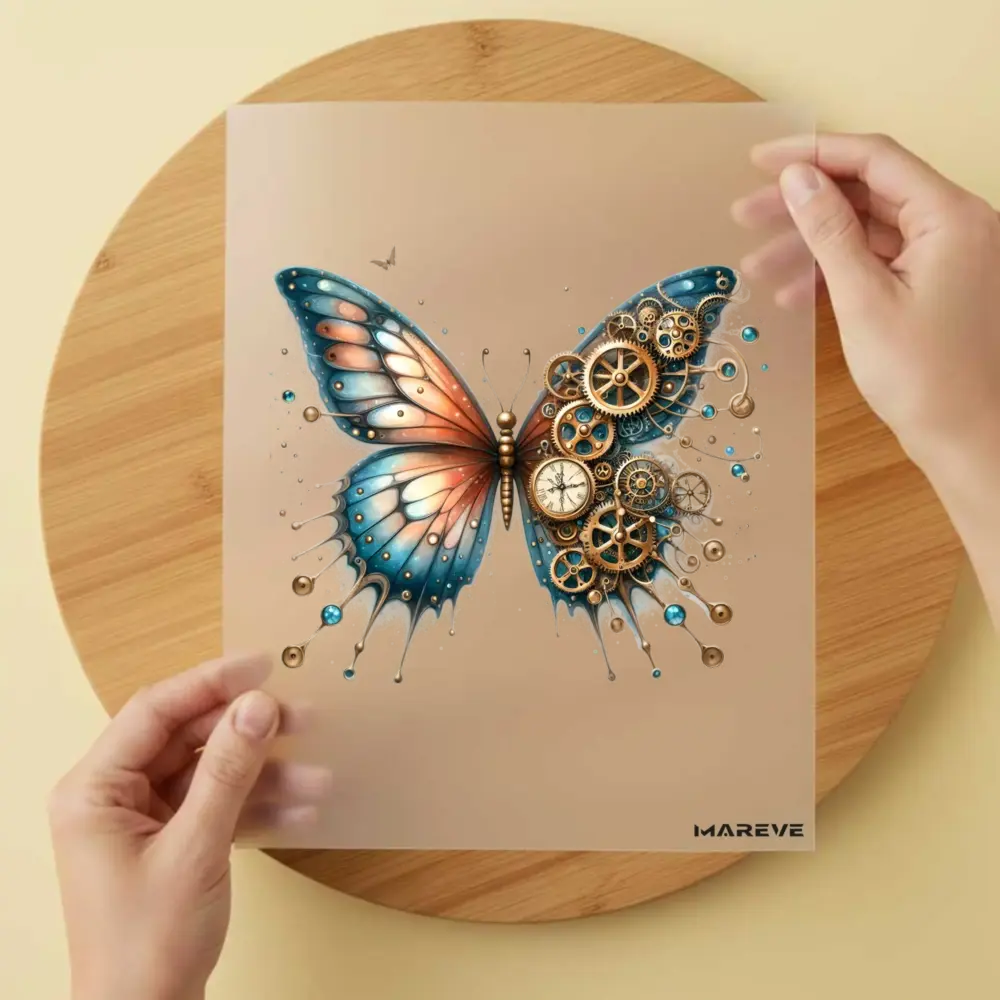 Bügelbild/Sticker - Schmetterling - Steampunk