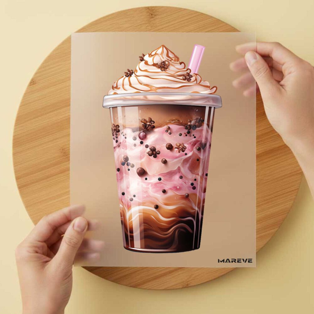 Bügelbild/Sticker - Schoko-/Erdbeershake