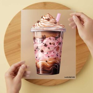 Bügelbild/Sticker - Schoko-/Erdbeershake