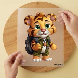 Bügelbild/Sticker - Schule - Tiger