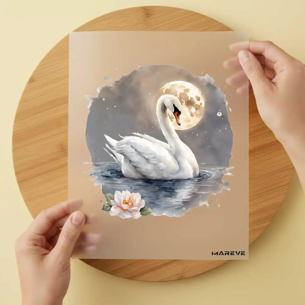 Bügelbild/Sticker - Schwan - Mond