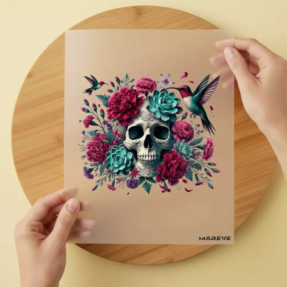 Bügelbild/Sticker - Skull - Kaktus