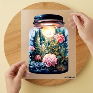 Bügelbild/Sticker - Watercolour - Sommer im Glas - Blumen