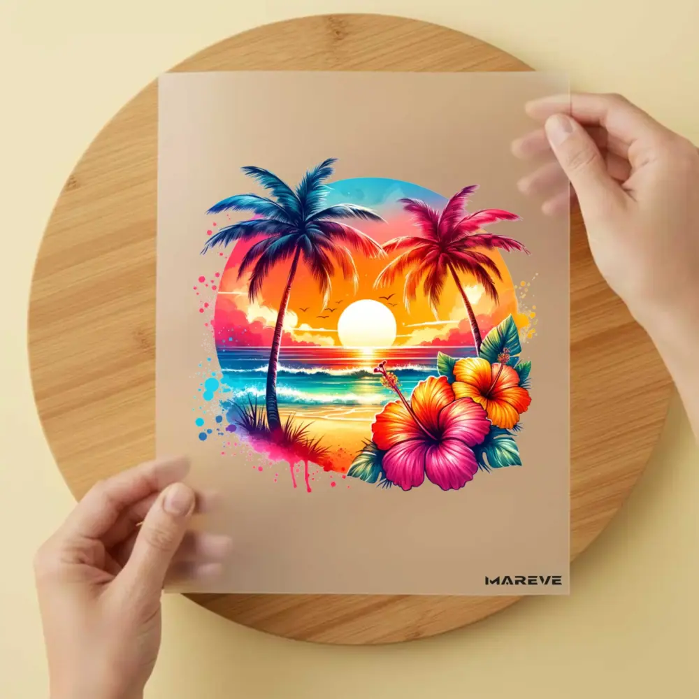 Bügelbild/Sticker - Summer - Palmen - Bunt