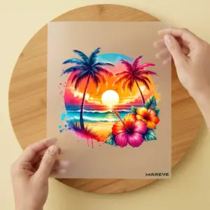 Bügelbild/Sticker - Summer - Palmen - Bunt