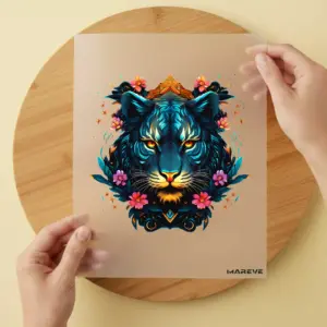 Bügelbild/Sticker - Tiger - Dark - Flower