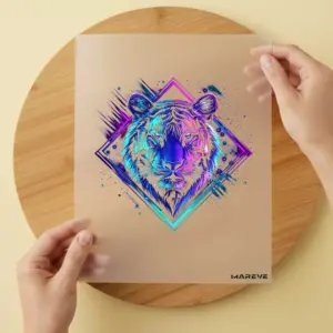 Bügelbild/Sticker - Tiger - Lila/Blau