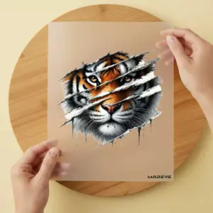Bügelbild/Sticker - Tiger - Zerkratzt