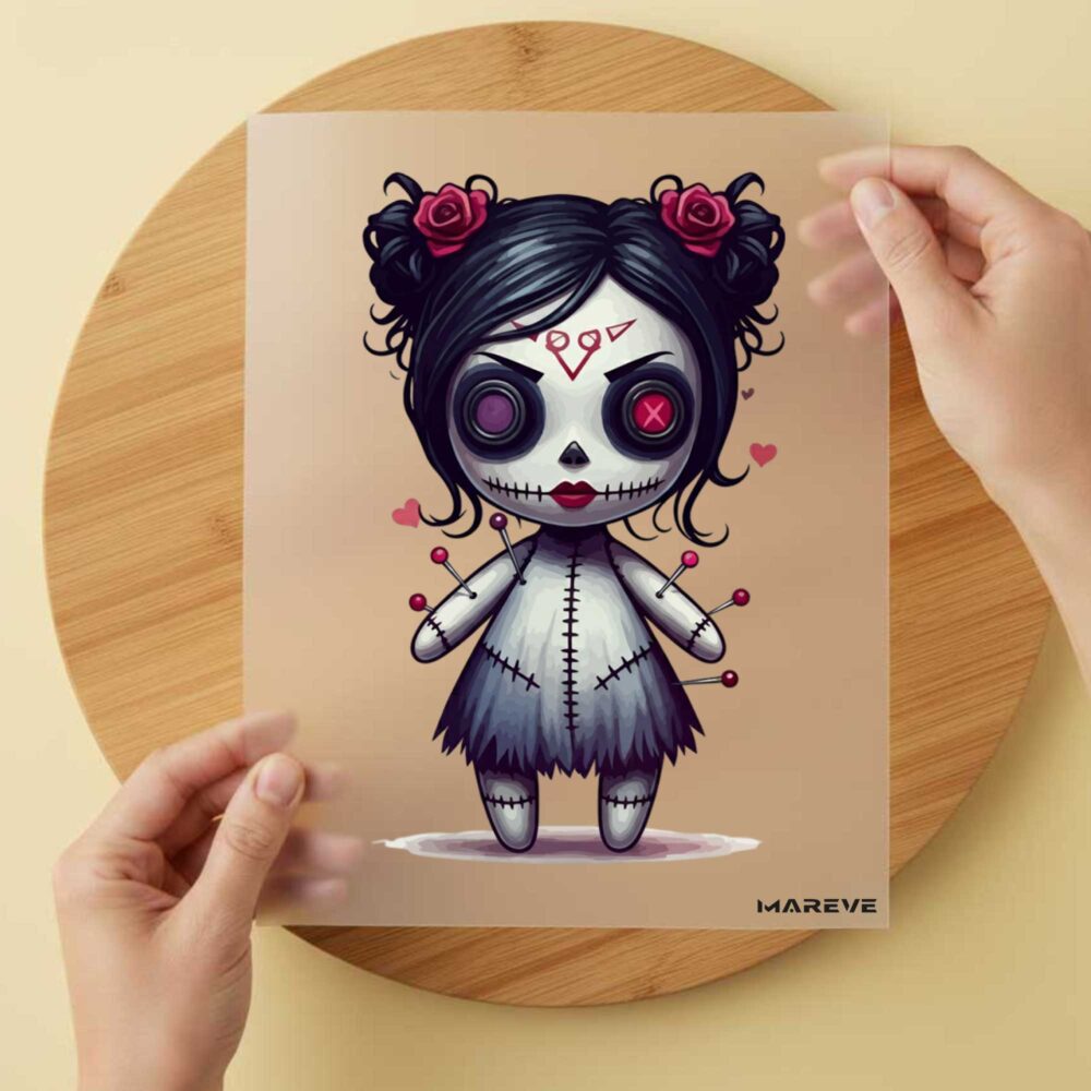 Bügelbild/Sticker - Voodoopuppe - Mädchen