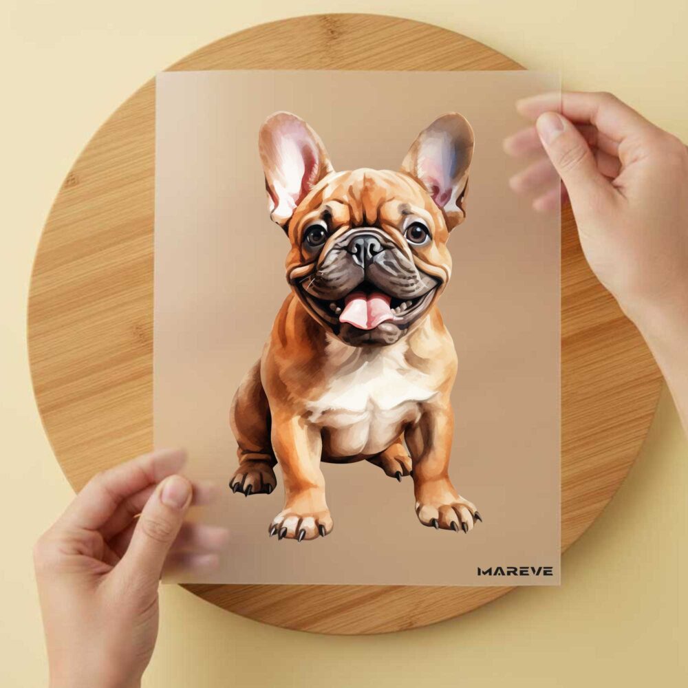 Bügelbild/Sticker - Watercolour - Französische Bulldogge