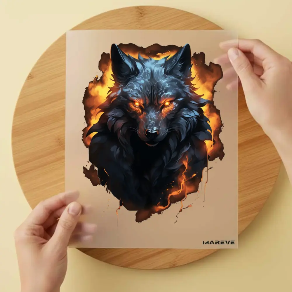 Bügelbild/Sticker - Wolf - Black