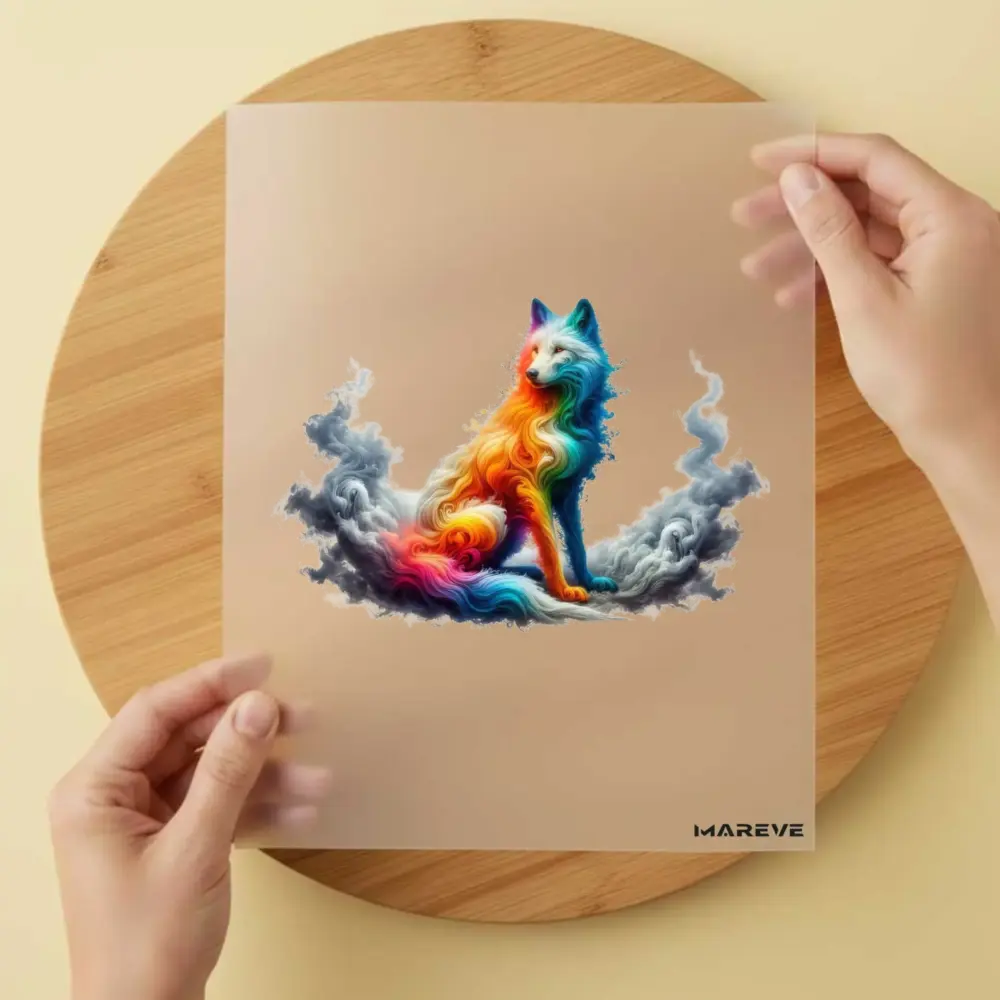 Bügelbild/Sticker - Wolf - grauer Rauch