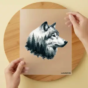 Bügelbild/Sticker - Wolf - Nebel - Forrest