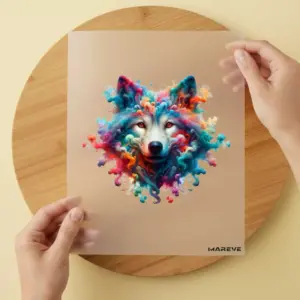 Bügelbild/Sticker - Wolf - Rauch - Lächelnd