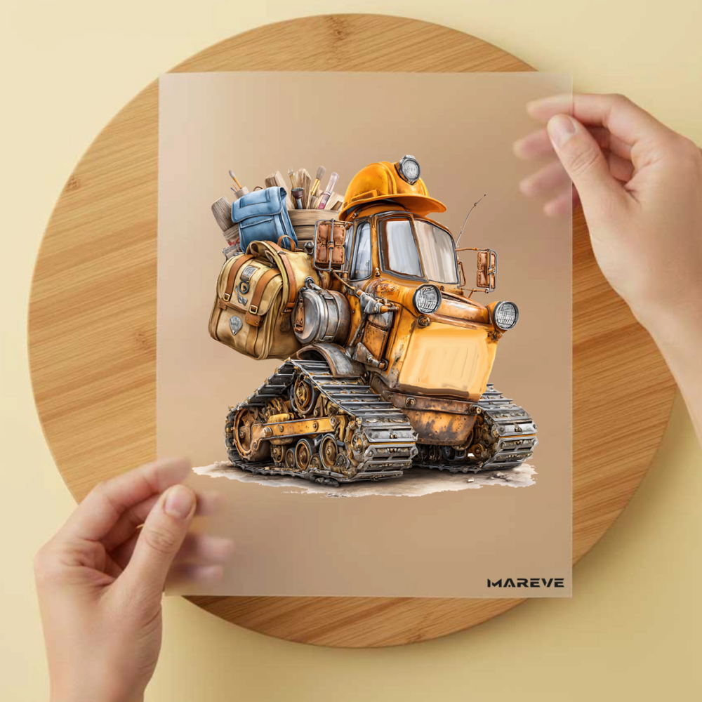 Bügelbild/Sticker Bagger Schulkind