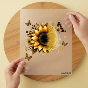 Bügelbild/Sticker Sonnenblume Glitter Gold
