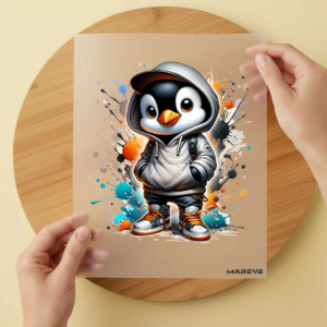 Bügelbild/Sticker Cooler Pinguin