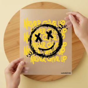 Bügelbild/Sticker Smile Never Give Up