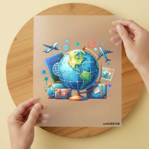 Bügelbild/Sticker Um die Welt