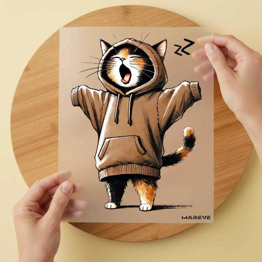 Bügelbild/Sticker Katze Müde