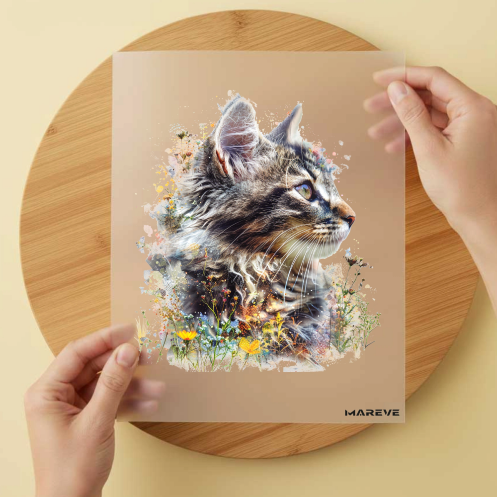 Bügelbild/Sticker Katzenflower