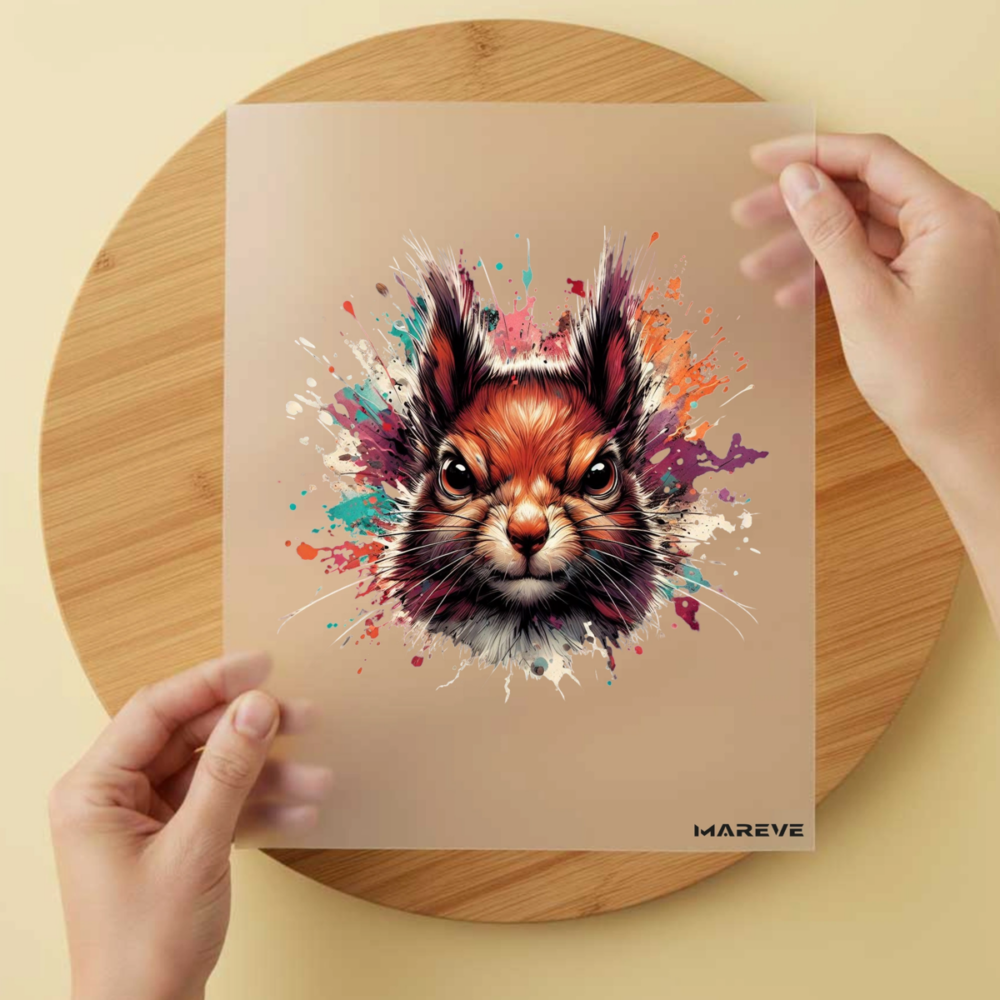 Bügelbild/Sticker Eichhörnchen Böse Watercolour