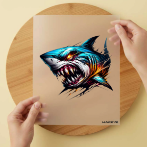 Bügelbild/Sticker Aggressiver Hai