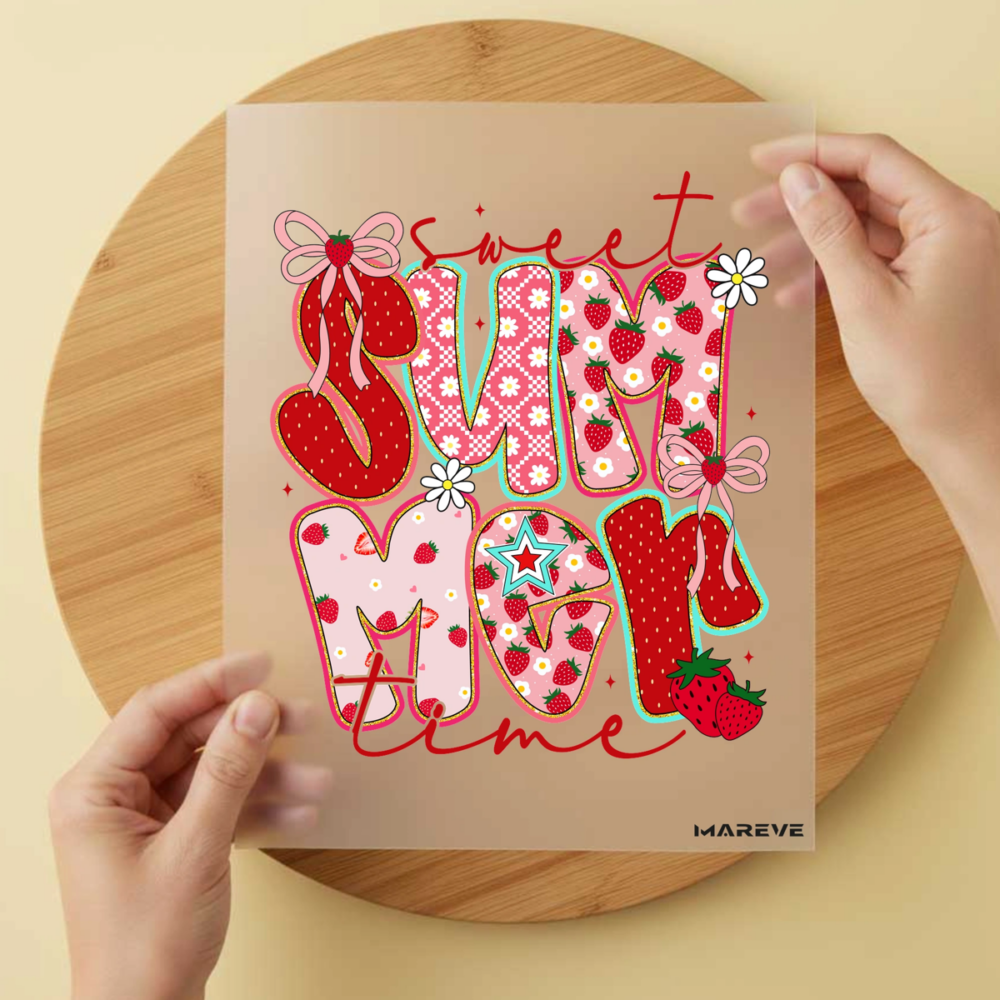 Bügelbild/Sticker Summertime Rosa – DTF Bügelbild und UV DTF Sticker