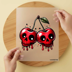 Bügelbild/Sticker Gruselige Kirschen