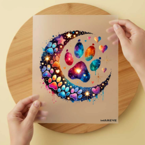 Bügelbild/Sticker Mond Pfote