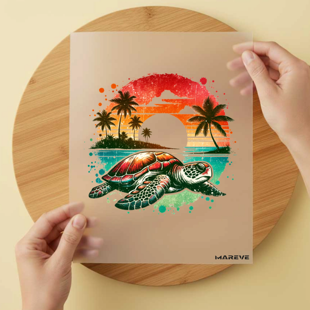Bügelbild/Sticker Schildkröte Retrosummer
