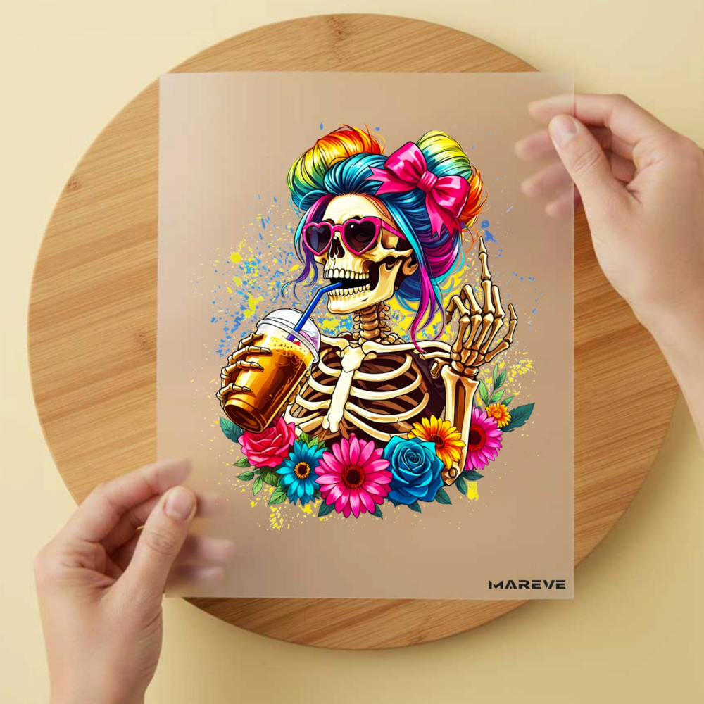 Bügelbild/Sticker Skull Summer – DTF Bügelbild und UV DTF Sticker