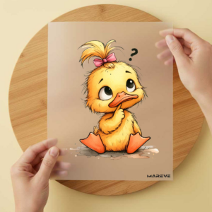 Bügelbild/Sticker Nachdenkende Babyente