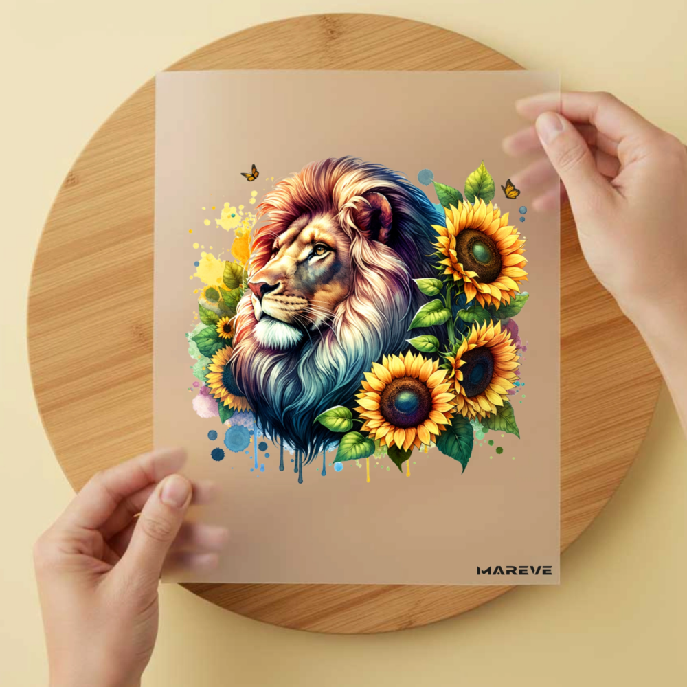 Bügelbild/Sticker Löwe Sunflower