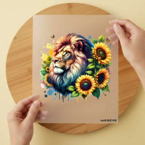 Bügelbild/Sticker Löwe Sunflower