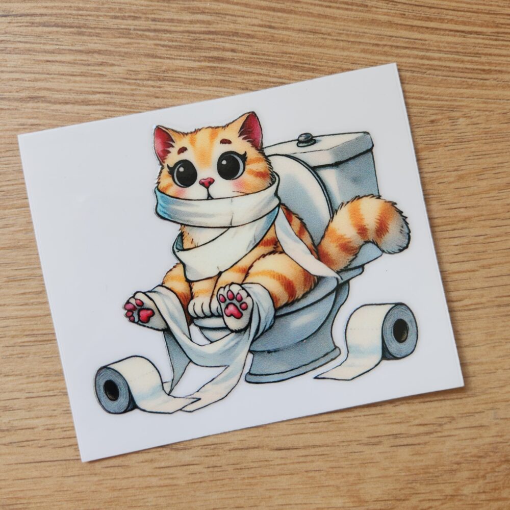 Sticker - Katze Klo - 7cm