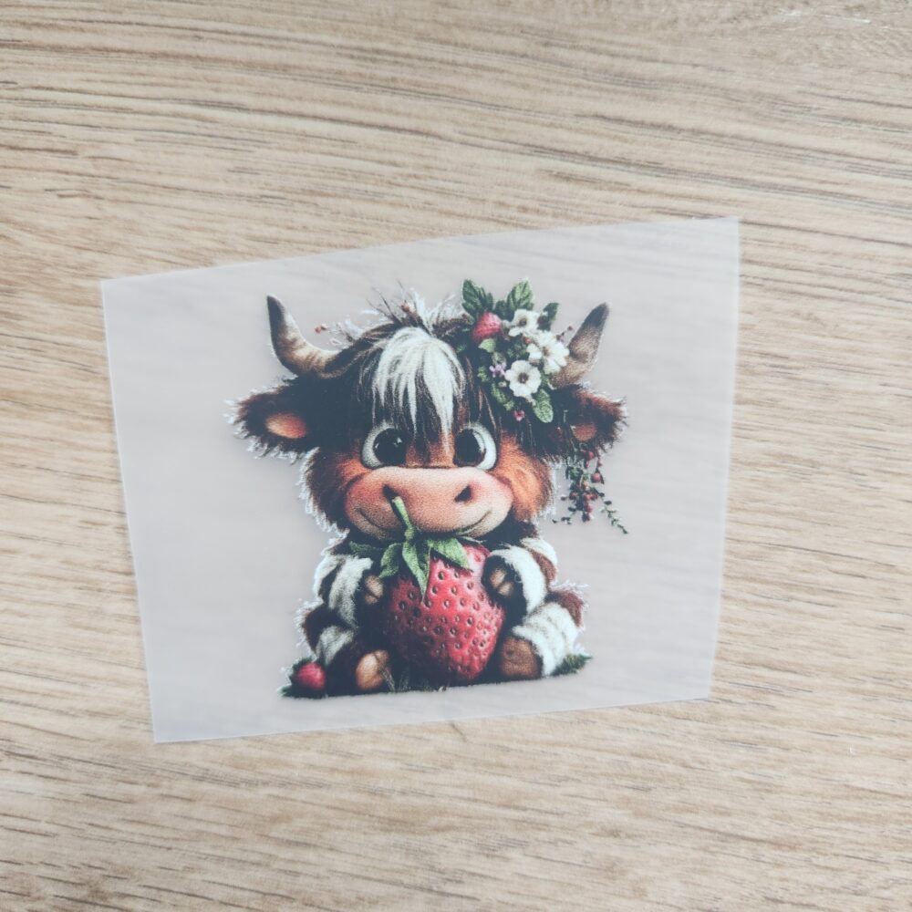 Bügelbild - Kuh Erdbeere - 5cm