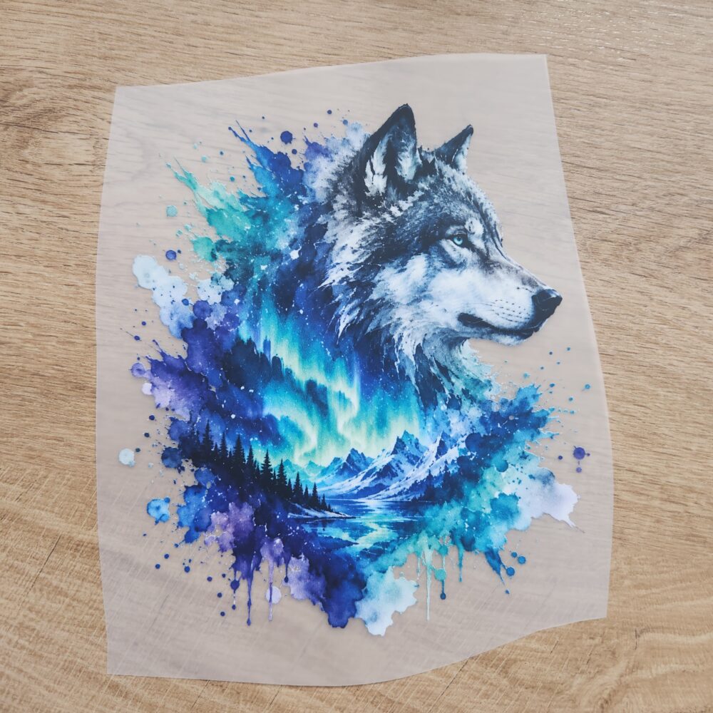 Bügelbild- Wolf Blau - 15cm