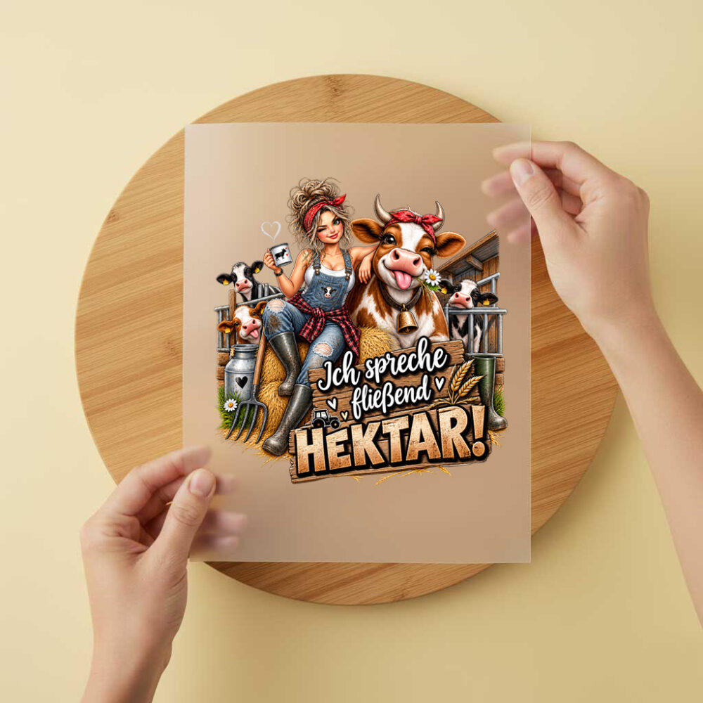 Bügelbild/Sticker Kopfkino - Landwirt - Kuhstall – DTF Bügelbild und UV DTF Sticker