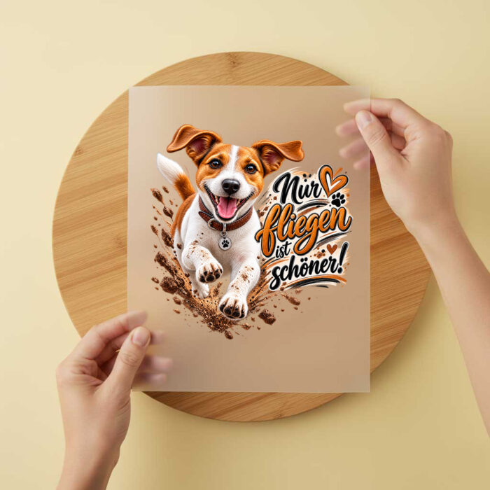 Bügelbild/Sticker Kopfkino - Laufender Jack Russel – DTF Bügelbild und UV DTF Sticker