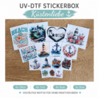 Küstenliebe Themenbox – 15 UV DTF Sticker | Maritim, Leuchtturm, Anker & Meer – DTF Bügelbild und UV DTF Sticker