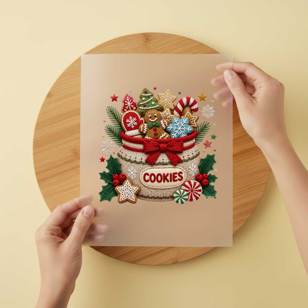 Bügelbild/Sticker Cookies Gestrickt