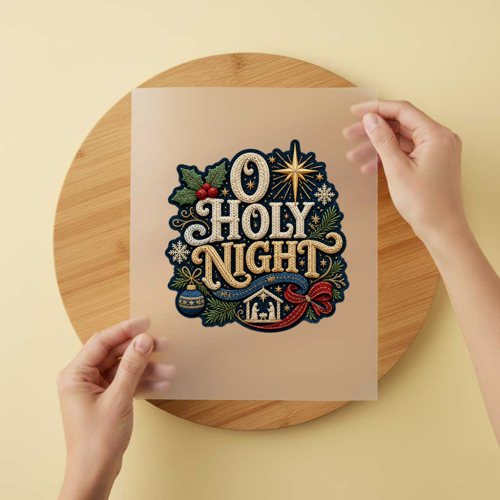 Bügelbild/Sticker Holy Night Blue Gestrickt