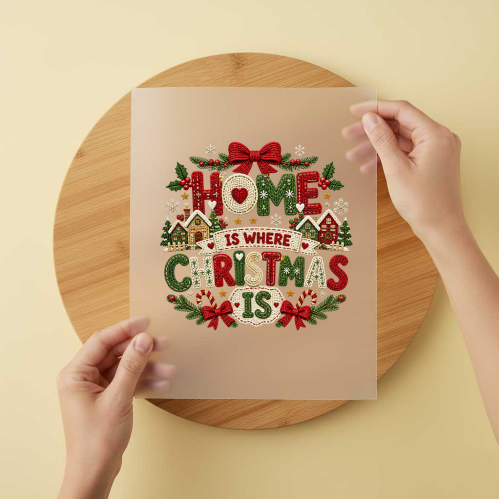 Bügelbild/Sticker Home Christmas Gestrickt