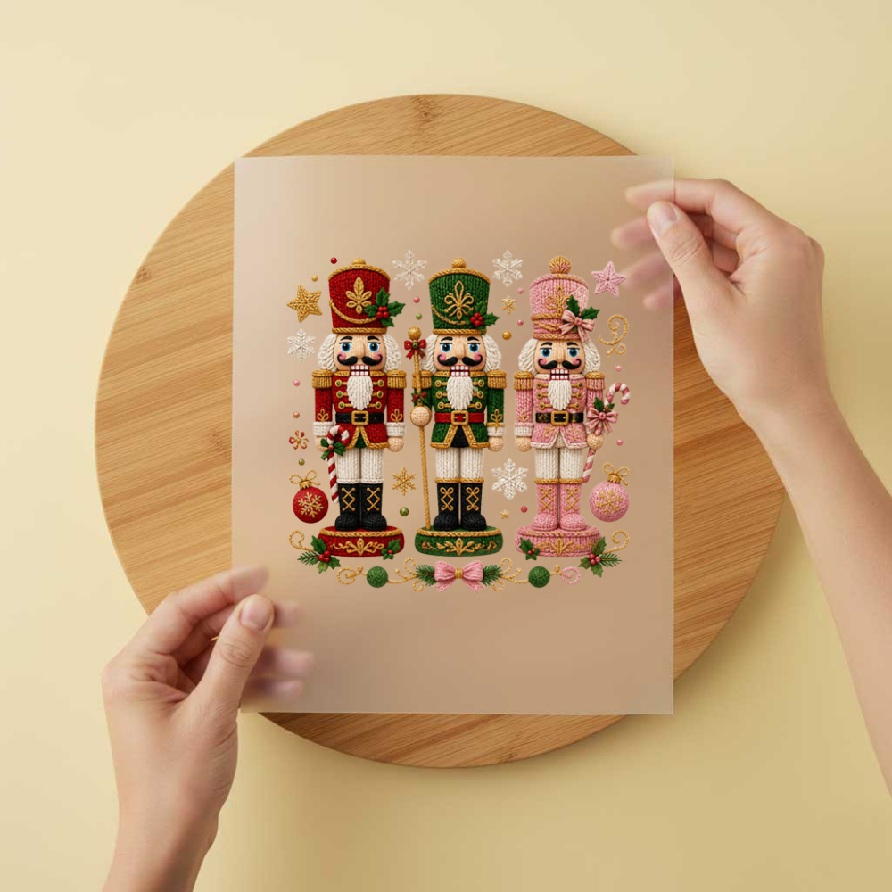 Bügelbild/Sticker Nussknackerset Gestrickt